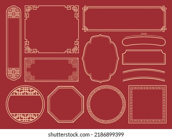 Chinese style frame tradition history set
