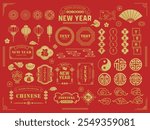 Chinese style frames and decorative materials. Chinese New Year.