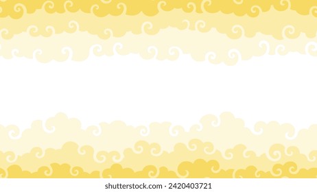 Chinese style golden swirl clouds pattern background illustration