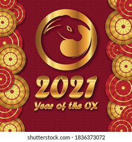 Chinese style Happy new year 2021. 2021 Greetings card. abstract background.2021 background banner. Vector illustration.