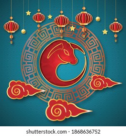 Chinese style Happy new year 2021. 2021 Greetings card. abstract background.2021 background banner. Vector illustration.