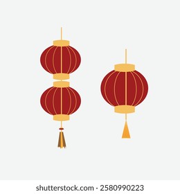 Chinese style lantern vector art illustration