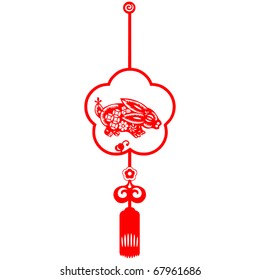 Chinese style of paper cut for year of the rabbit.