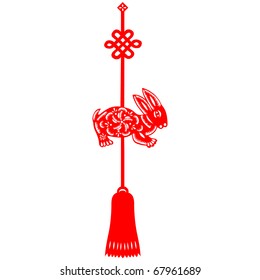 Chinese style of paper cut for year of the rabbit.