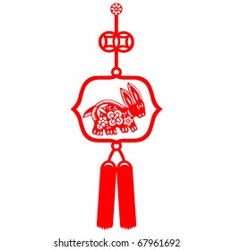 Chinese style of paper cut for year of the rabbit.