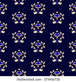 Chinese style. Pattern with swirls and stylized design of the Chinese fans.