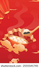 Chinese style poster Tangyuan Lantern Festival poster