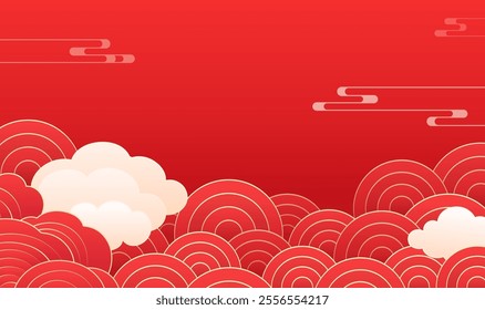 Chinese style red celebrating the New Year background moire and ripple