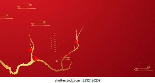 Chinese style red decorative background design luxury vector illustration