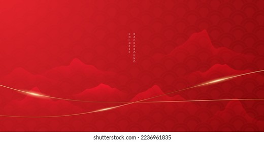 Chinese style red decorative background design luxury vector illustration