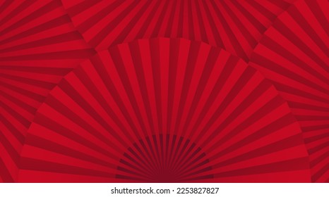 Chinese style red fan vector background