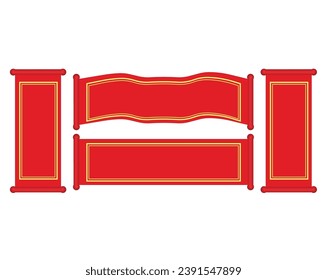 Chinese style red scroll for lunar new year