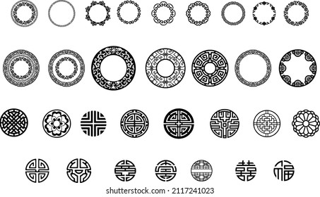 Chinese style round border for commercial usage