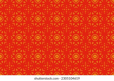 Patrón ininterrumpido de estilo chino. Fondo abstracto, textura moderna para textiles, papel impreso, papel pintado. Ilustración vectorial de color rojo.