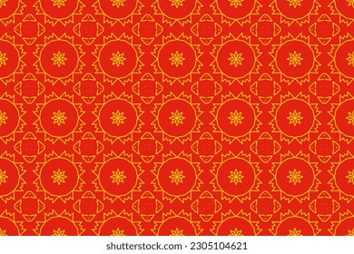 Chinese style seamless pattern. Abstract background, modern texture for textile, print, wallpaper. Vector illustration in red color.