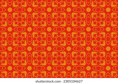 Chinese style seamless pattern. Abstract background, modern texture for textile, print, wallpaper. Vector illustration in red color.