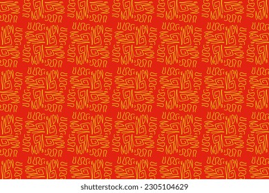 Chinesisches Muster. Abstrakter Hintergrund, moderne Textur, Druck, Tapete. Vektorgrafik in roter Farbe.