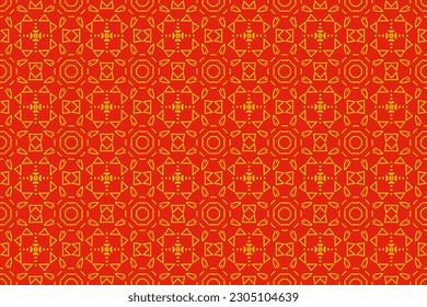 Chinesisches Muster. Abstrakter Hintergrund, moderne Textur, Druck, Tapete. Vektorgrafik in roter Farbe.