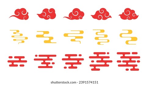 Chinese style smoke elements For decorating the Chinese New Year festival. Vector Illustration.