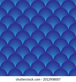 Chinese Style Waves - Seamless Vector Square Pattern