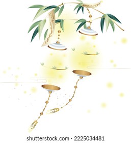 Chinese style white lantern, bamboo lantern design - vector