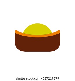 chinese sunset Vector illustration of sunset in China in flat style