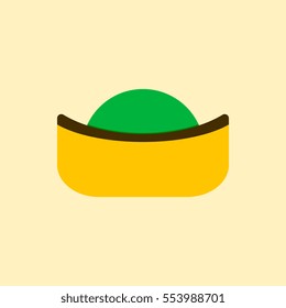 chinese sunset Vector illustration of sunset in China in flat style