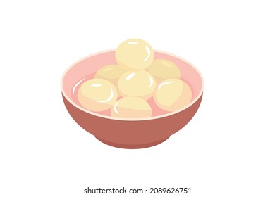 Chinesische süße Reisbälle. Vektorgrafik-Illustration.