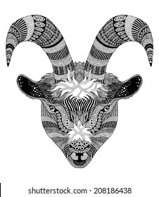 Chinese symbol of 2015, psychedelic hand-drawn ram