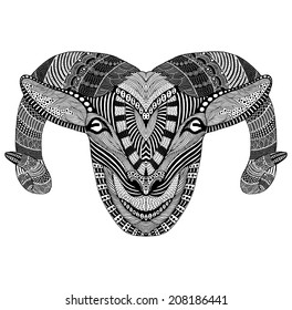 Chinese symbol of 2015, psychedelic hand-drawn ram