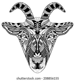 Chinese symbol of 2015, psychedelic hand-drawn ram