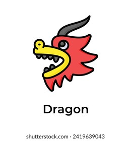 Chinese symbol of dragon beautiful vector design isolated on white background