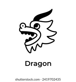 Chinese symbol of dragon beautiful vector design isolated on white background