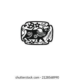 the chinese symbol inside the design means ox