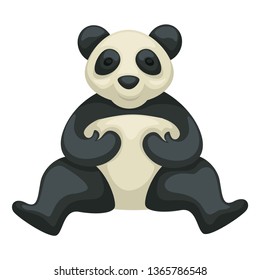 Chinese symbol panda bear isolated rare animal wildlife vector travel to China wild species black and white fur mammal bamboo forest dweller zoology tourism and traveling Oriental country exploration.
