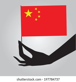 Chinese symbol of statehood - a flag. Vector illustration.