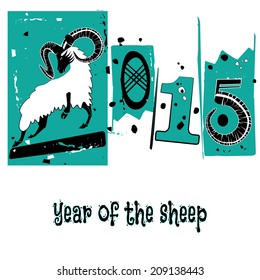 Chinese symbol vector goat sheep 2015 year illustration image design.