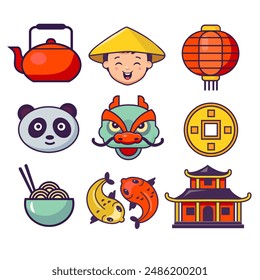 chinese symbols and signs for web page, print, sticker, ads, 