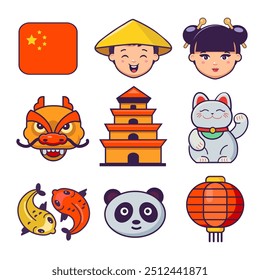 chinese symbols and signs for web page, print, sticker, ads, 