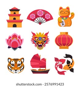 chinese symbols and signs for web page, print, sticker, ads, 