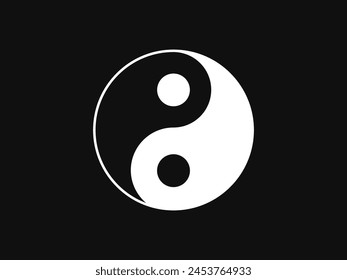 The Chinese tai-chi in black background. Vector Illustration