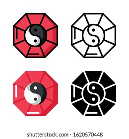 Chinese Taijitu Icon set Vector Illustration