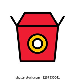 Chinese take away vector, Chinese lunar new year filled outline style icon 