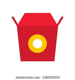 Chinese take away vector, Chinese lunar new year flat style icon 