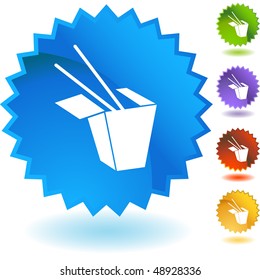 Chinese Take Out web button isolated on a background.