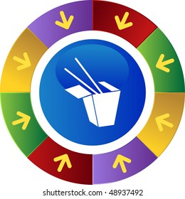 Chinese Take Out web button isolated on a background.
