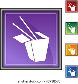 Chinese Take Out web button isolated on a background.