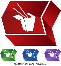 Chinese Take Out web button isolated on a background.
