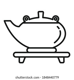Chinese tea ceremony icon. Outline chinese tea ceremony vector icon for web design isolated on white background
