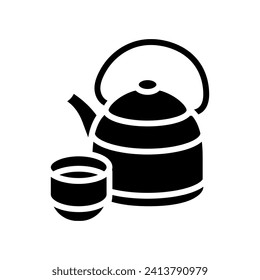 chinese tea chinese cuisine glyph icon vector. chinese tea chinese cuisine sign. isolated symbol illustration